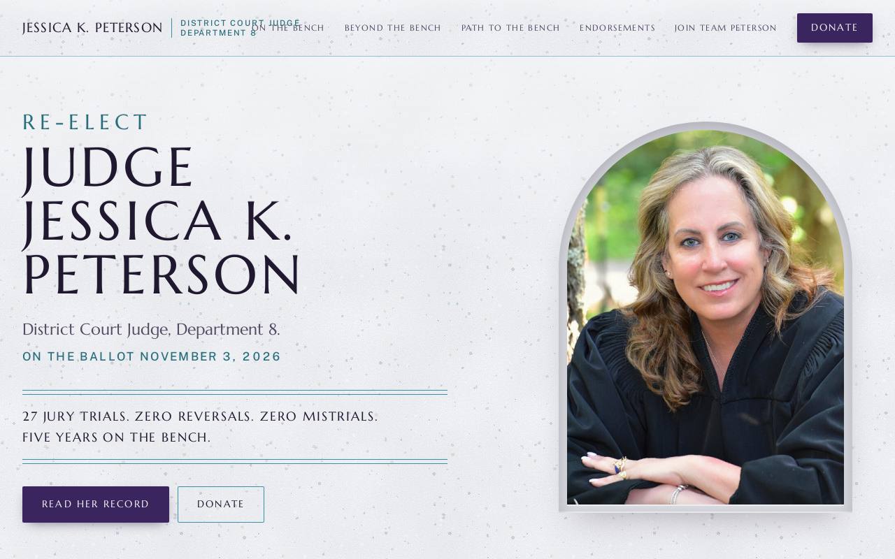 Committee to Elect Jessica K. Peterson website built by Website Factory